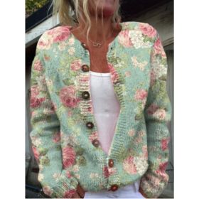 3D Digital Printing Cardigan Knitted Coat (Option: Style5-S)